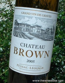 The Château Brown label Chateau Brown