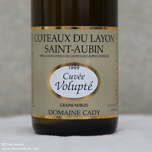 Domaine Cady Coteaux du Layon Saint-Aubin Cuvée Volupté Grains Nobles 1999 Domaine Cady Coteaux du Layon Saint-Aubin Cuvée Volupté Grains Nobles 1999