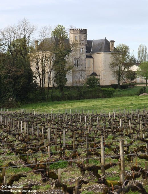 Château La Gurgue and its octagonal tower, where the wines of Château Ferrière are made, April 2018 Bordeaux 2005