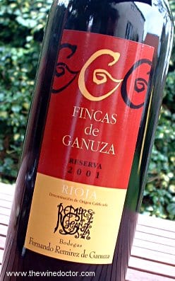 Fernando Remírez de Ganuza Fincas de Ganuza Rioja Reserva 2001
