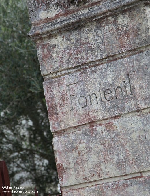 Gatepost at Château Fontenil, October 2015 Château Fontenil