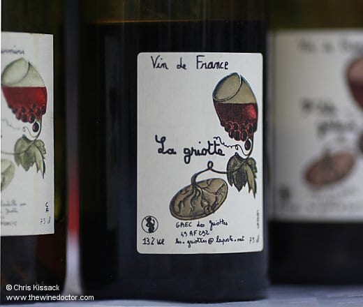 The labels of Domaine des Griottes, pictured May 2013 Domaine des Griottes