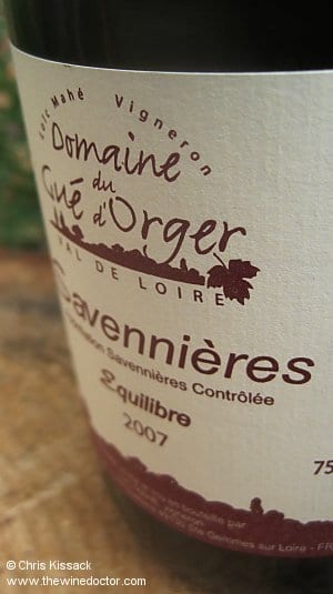 Domaine du Gué d'Orger Savennières Equilibre 2007 Domaine du Gue d'Orger Savennières Equilibre 2007
