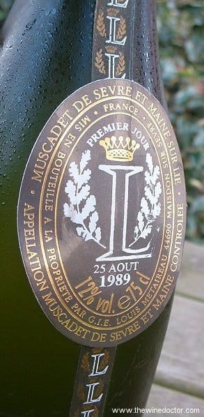 Louis Métaireau Muscadet Sèvre et Maine sur lie Premier Jour 1989