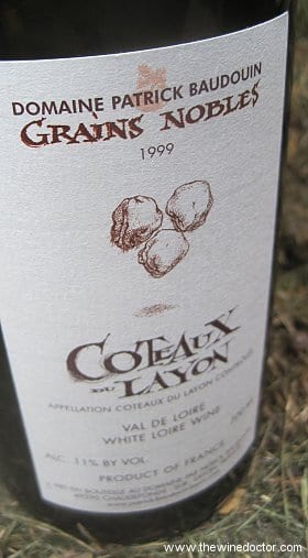 Patrick Baudouin Coteaux du Layon Grains Nobles 1999 Patrick Baudouin Coteaux du Layon Grains Nobles 1999