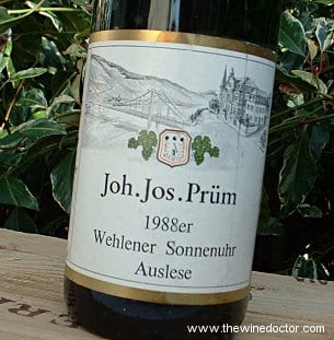 Joh. Jos. Prüm Wehlener Sonnenuhr Auslese 1988 Joh. Jos. Prüm Wehlener Sonnenuhr Auslese 1988
