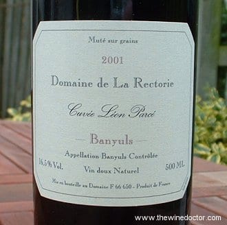 Domaine de la Rectorie Banyuls Cuvee Leon Parce 2001