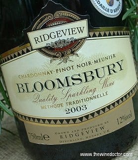 Ridgeview Bloomsbury Cuvee Merret 2003 Ridgeview Bloomsbury Cuvee Merret 2003