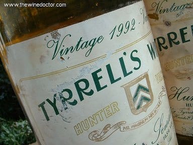 The tatty labels of my two remaining bottles of Tyrrell's Vat 1 Semillon 1992 Tyrrell's Vat 1 Semillon 1992