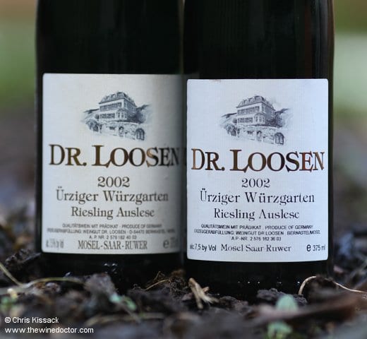 The 2002 vintage: Ürziger Würzgarten Riesling Auslese and Ürziger Würzgarten Riesling Auslese Goldkapsel, from Dr Loosen Ten Years On: 2002