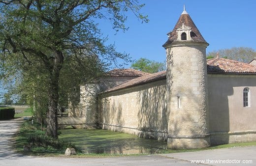 The outer wall and moat at Château d'Issan, April 2011 Bordeaux 2010