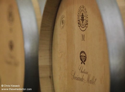 Barrels at Sociando-Mallet, April 2012 Bordeaux 2011