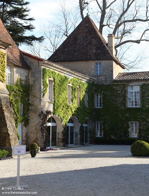 The courtyard at Château Carbonnieux, 'Primeurs this way', April 2014 Bordeaux 2013