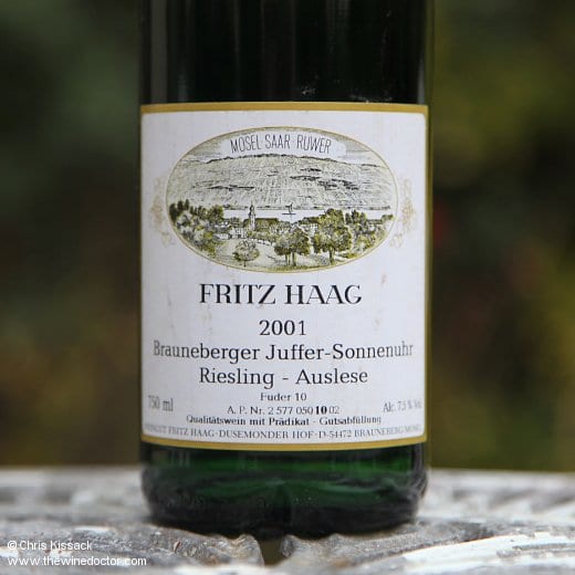 Fritz Haag Brauneberger Juffer Sonnenuhr Riesling Auslese Fuder 10 2001 The 2001 Vintage: Fifteen Years On