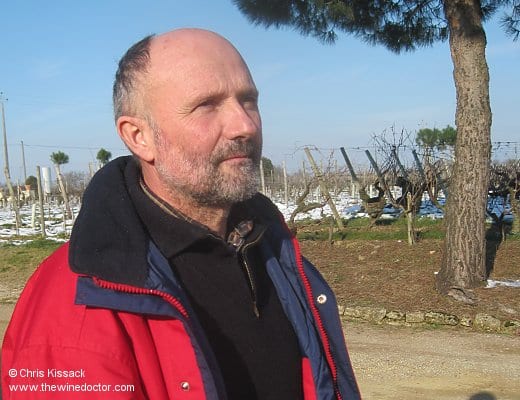 Yves Guégniard of Domaine de la Bergerie, pictured at the domaine, February 2012 Loire 2010