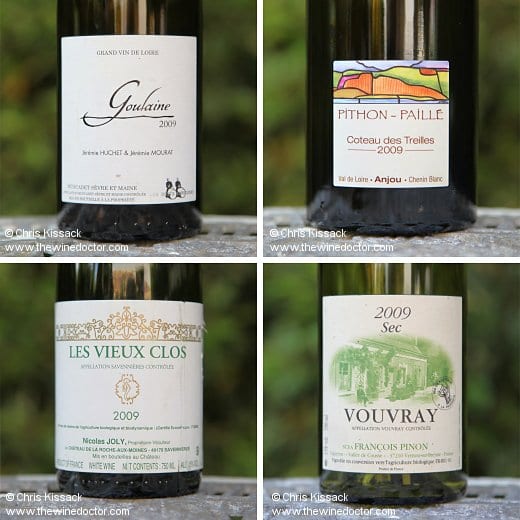 The Loire 2009 Vintage at Ten Years, labels from Les Bêtes Curieuses (Goulaine), Pithon-Paillé (Coteau des Treilles), Nicolas Joly (Les Vieux Clos) and François Pinon (Vouvray Sec) Loire 2009