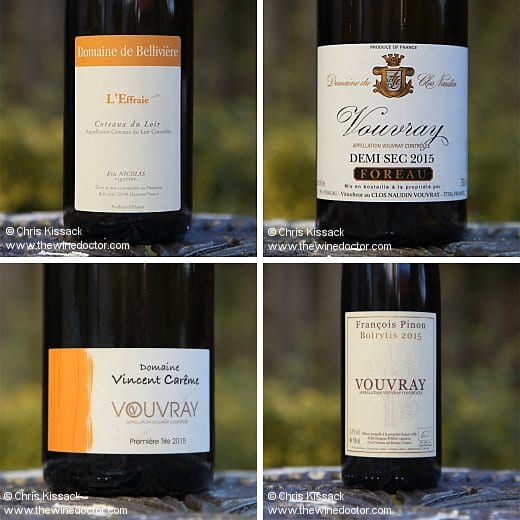Loire 2015 labels: Demi-sec and moelleux wines from Coteaux du Loir and Vouvray Loire 2015