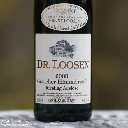 The 2003 vintage: Loosen Graacher Himmelreich Riesling Auslese Ten Years On: 2003