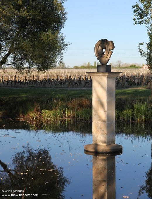 Pond and sculpture, Château Siran, April 2017 Château Siran