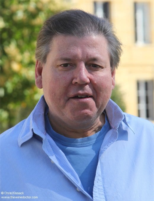 Jonathan Maltus, at Château Teyssier, April 2019 St Emilion 2018