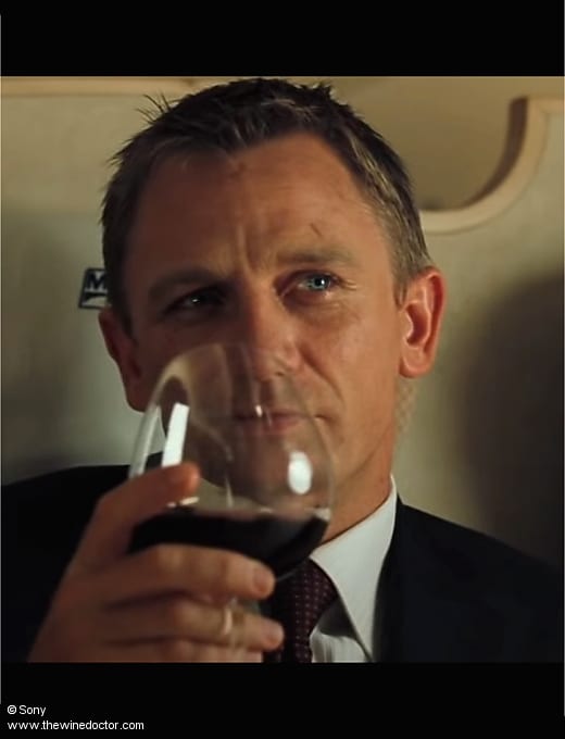 James Bond and his first glass of Anjou-Villages, in Casino Royale Anjou-Villages