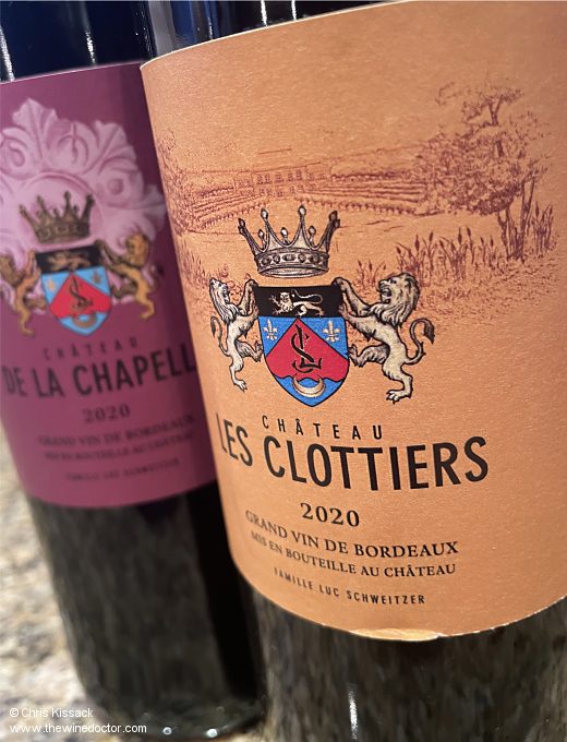 Château Les Clottiers and Château de la Chapelle 2020, December 2022 Rest of the Right 2020