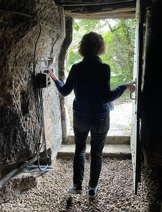 leaving the cellar of the Clos des Capucins, October 2022 Clos des Capucins