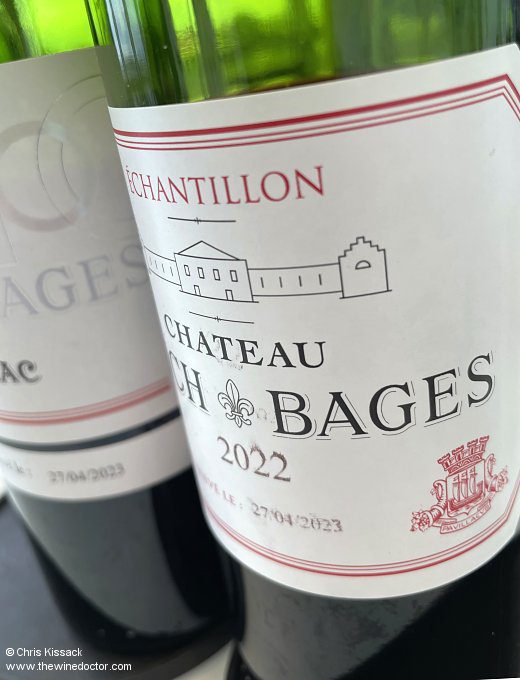 Château Lynch-Bages 2022 samples, April 2023 Château Lynch-Bages