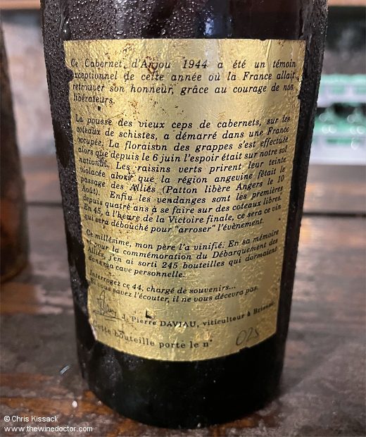 René Daviau Coteaux de l'Aubance Rosé de Cabernet 1944 René Daviau Coteaux de l'Aubance Rosé de Cabernet 1944