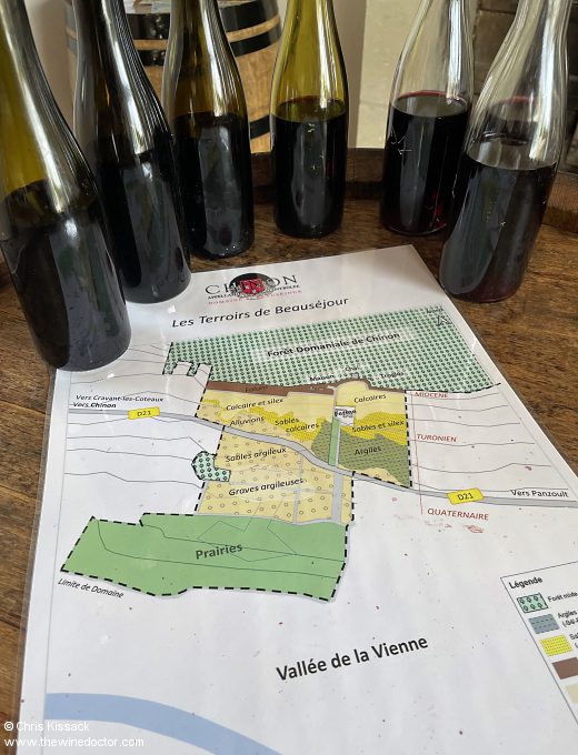 Terroir map and 2022 samples, at Domaine Beauséjour, October 2023 Domaine Beauséjour