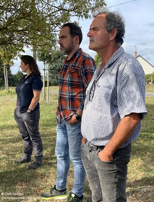 Left to right, Sarah Mianville, Ivan Massonnat and David Chauveau, of Domaine de Beauséjour, October 2023 Domaine de Beauséjour