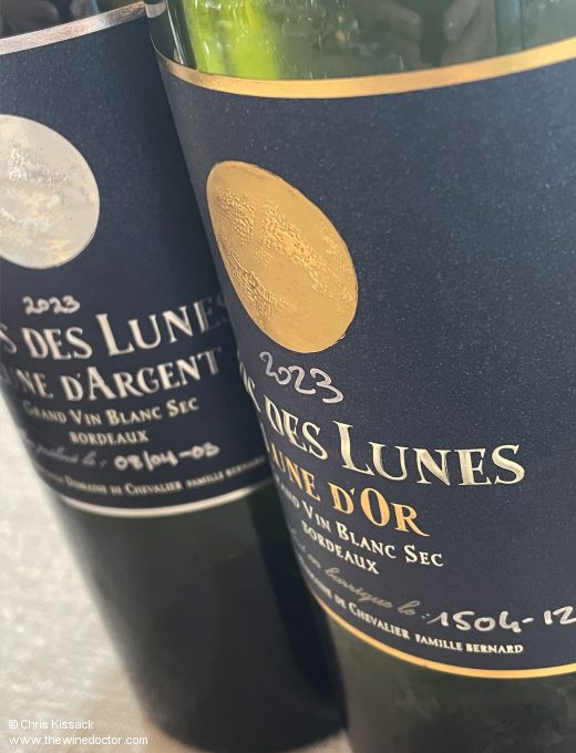 Clos des Lunes barrel sample labels, April 2024 Bordeaux 2023