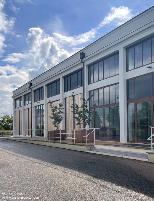 The new cellars, now bathed in bright sunshine, Clos Rougeard, June 2024 Clos Rougeard