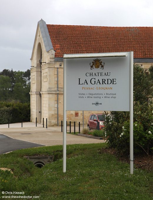 Sign at Château La Garde, April 2024 Château La Garde