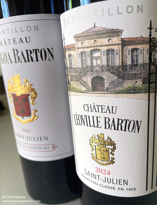 Labels for Langoa-Barton and Léoville-Barton, April 2025 Bordeaux 2024