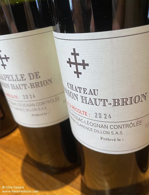 La Mission Haut-Brion tasting samples, April 2025 Bordeaux 2024