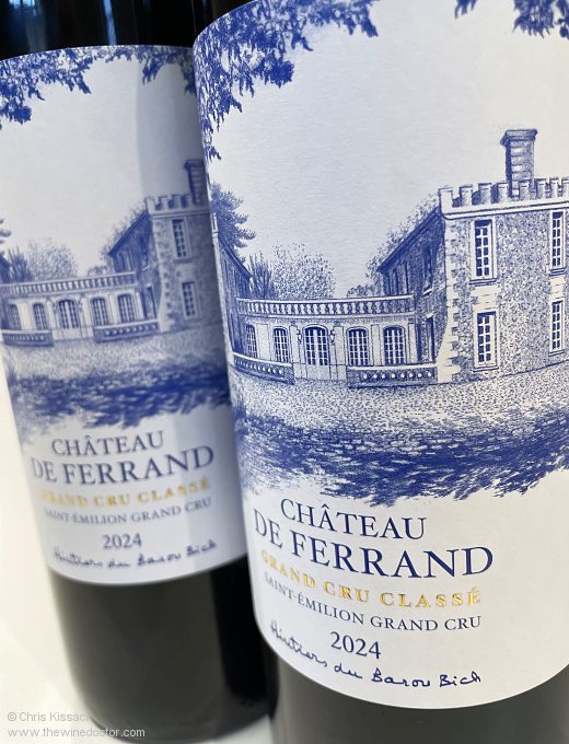 The 2024 Château de Ferrand label, drawn with Bic ballpoint pen, pictured April 2025 Château de Ferrand