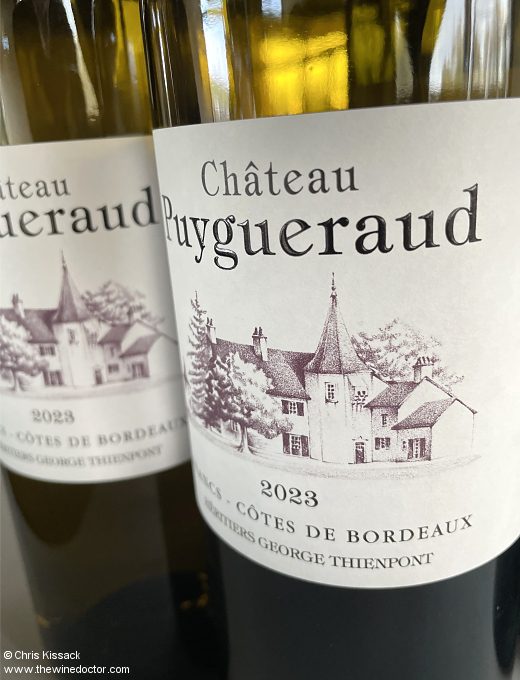 Bordeaux 2023; Puygueraud Blanc and Rouge, tasted December 2025 Bordeaux 2023