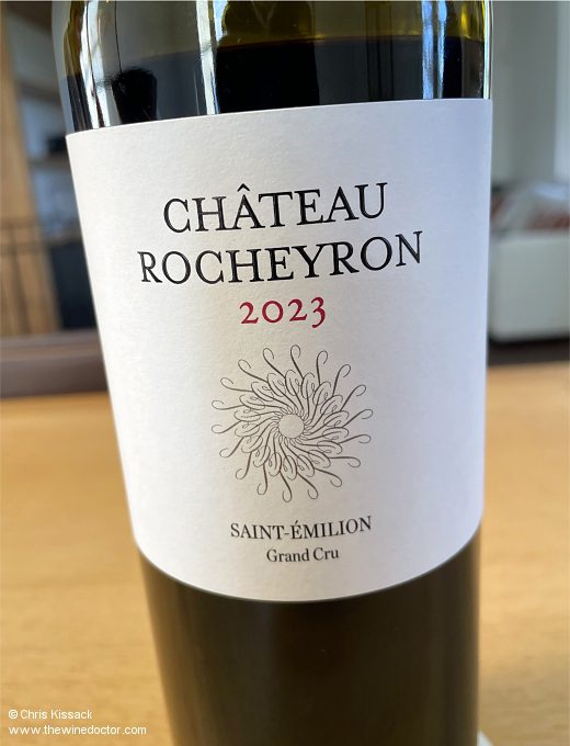 Bordeaux 2023; Rocheyron, tasted December 2025 Bordeaux 2023