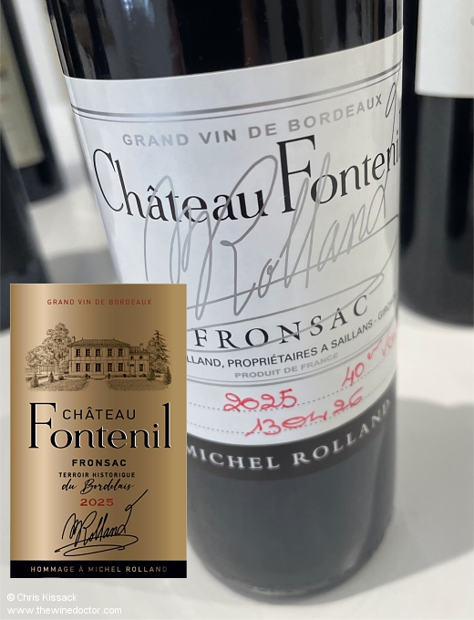 Château Fontenil, and its planned commemorative label, tasted April 2026 Bordeaux 2025