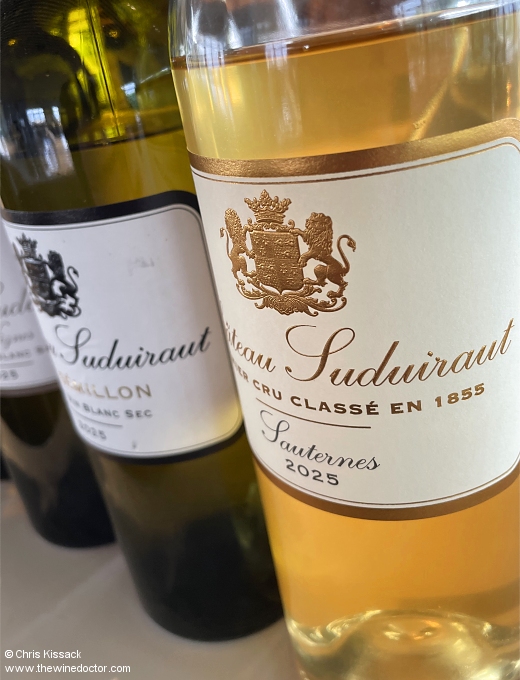 Sauternes 2025: The wines of Suduiraut, including the Sauternes and the dry wines, Pur Semillon and Vieilles Vignes, tasted April 2026 Bordeaux 2025