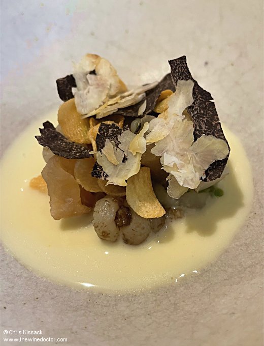 Fuseau artichoke, crosnes, Welsh truffle, chestnut, Doddington and fermented pear L'Enclume