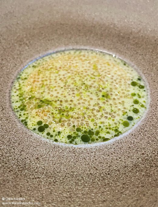 Ibis celeriac roasted in yeast oil, buttermilk, smoked pike peach roe L'Enclume