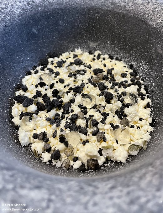 Frozen Tunworth cheese, malt crumb, jostaberry, lemon thyme L'Enclume