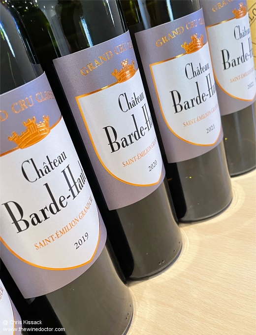 Some recent vintages taste at Château Barde-Haut, from 2022 back to 2018 Château Barde-Haut, 2018 - 2022