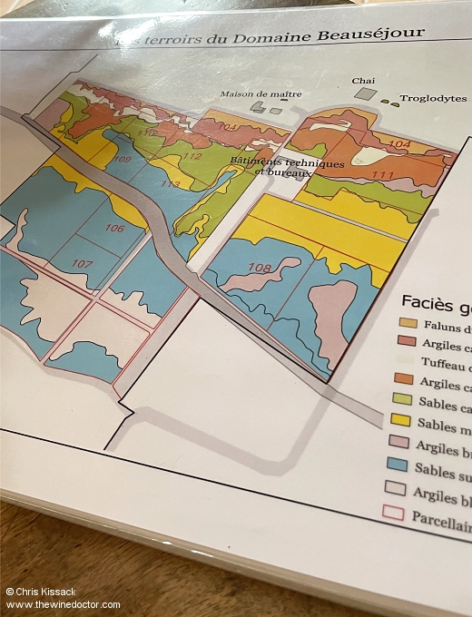 Geological map of the Beauséjour vineyard, June 2026 Domaine Beauséjour
