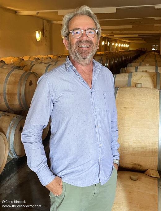 Christophe Labenne, manager of Château Poujeaux and the great-grandson of François Theil, pictured in August 2025 Château Poujeaux